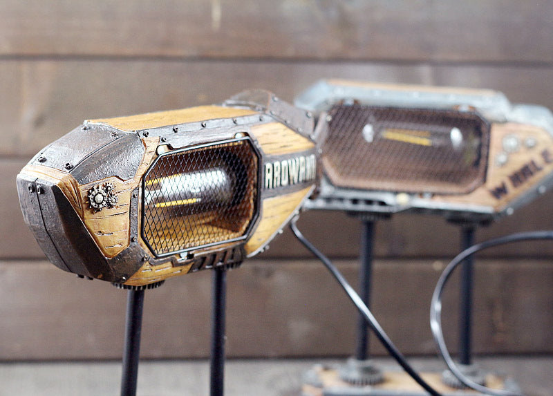 Retro Distressed  Fish Lamp