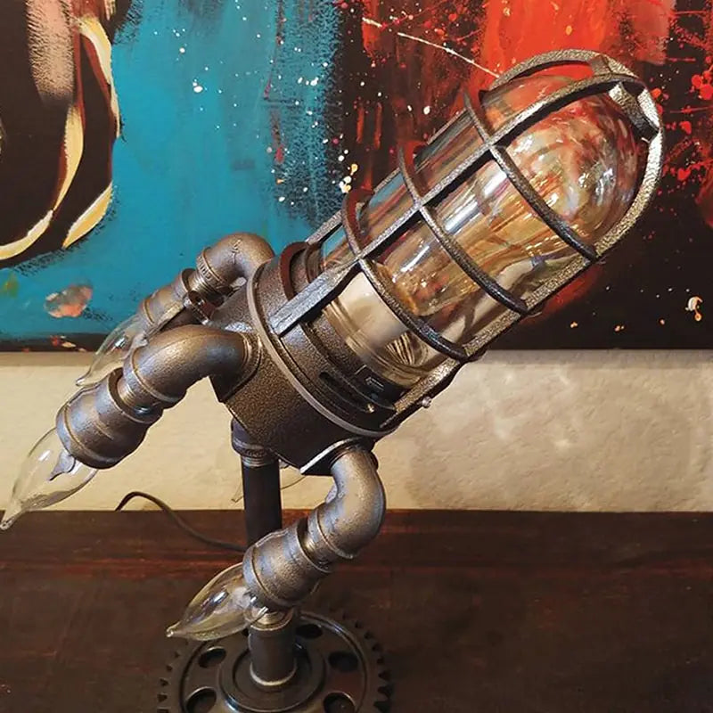 Steampunk Rocket Lamp